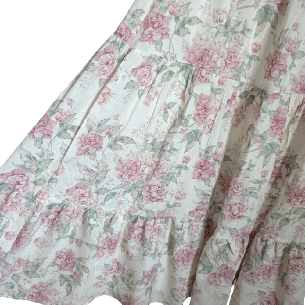 Trixxi Floral Maxi Dress Size Small - Pink Rose Print Off Shoulder Boho Dress NW - Picture 6 of 13